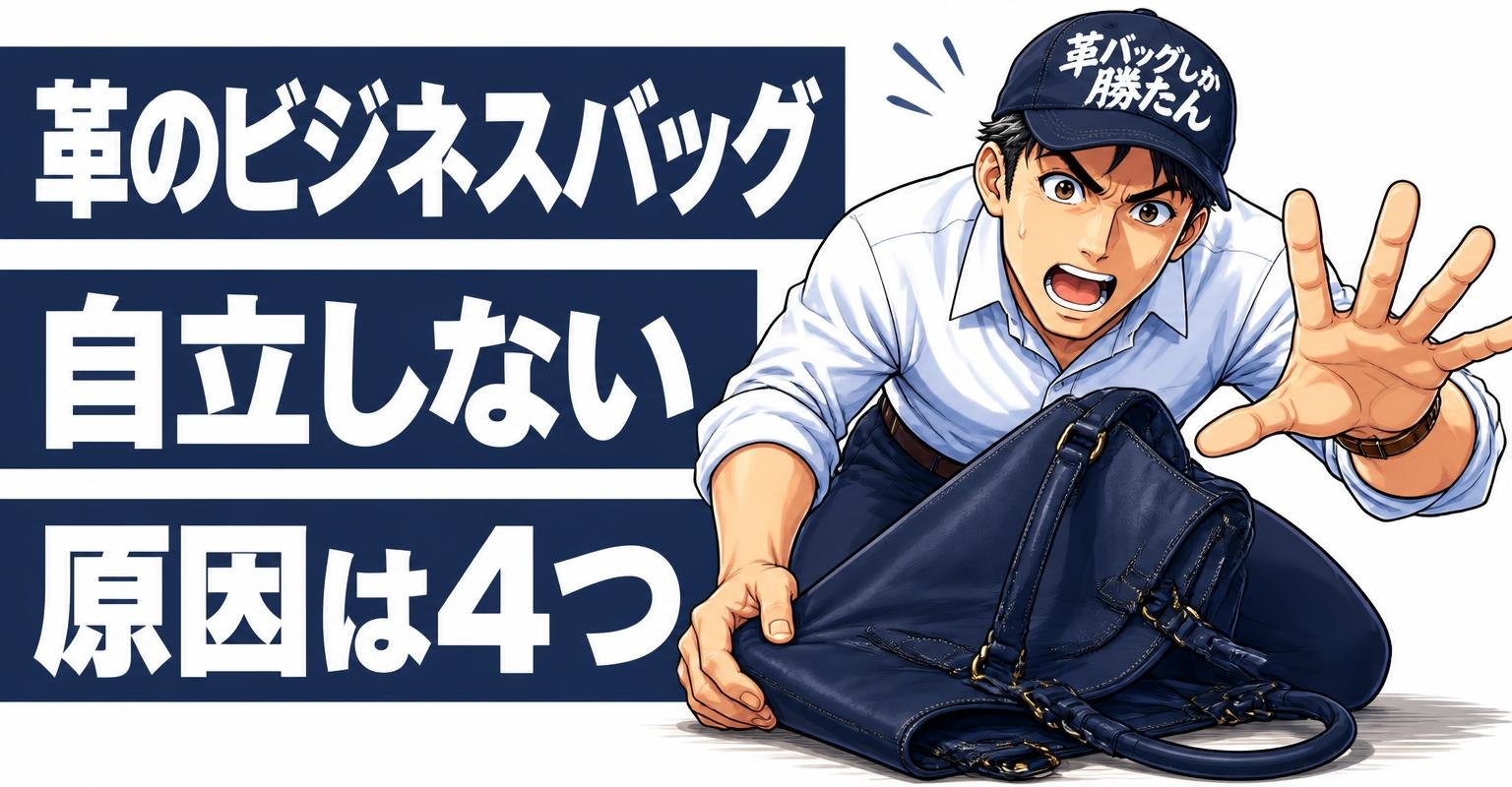 革のビジネスバッグが自立しない原因は4つ！今できる対策と選び方