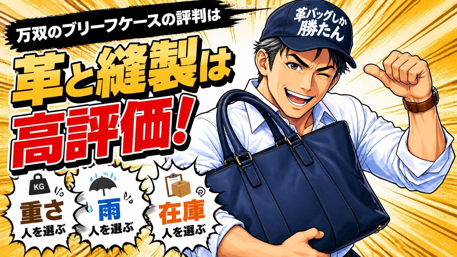 万双のブリーフケースの評判は「革と縫製は高評価、重さ・雨・在庫は人を選ぶ」