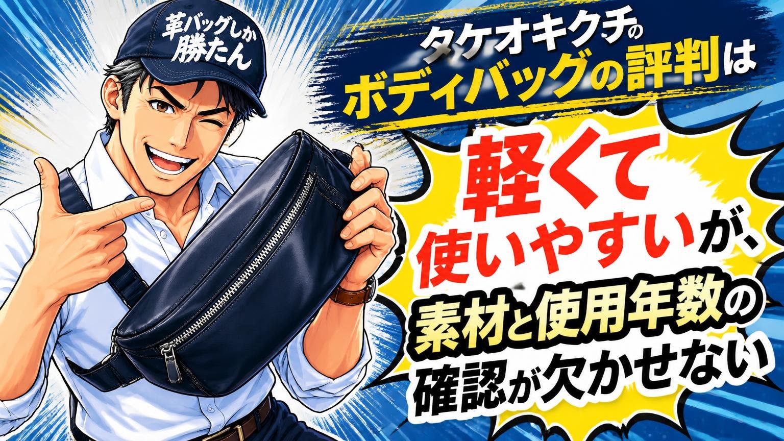 タケオキクチのボディバッグの評判は「軽くて使いやすいが、素材と使用年数の確認が欠かせない」