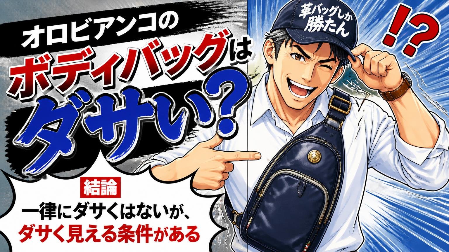 オロビアンコのボディバッグはダサい?結論は「一律にダサくはないが、ダサく見える条件がある」
