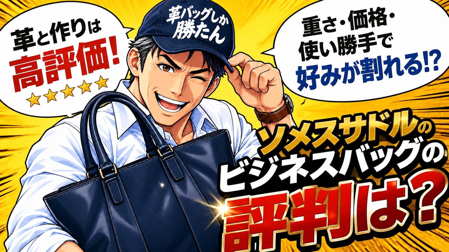 ソメスサドルのビジネスバッグの評判は「革と作りは高評価、重さ・価格・使い勝手で好みが割れる」