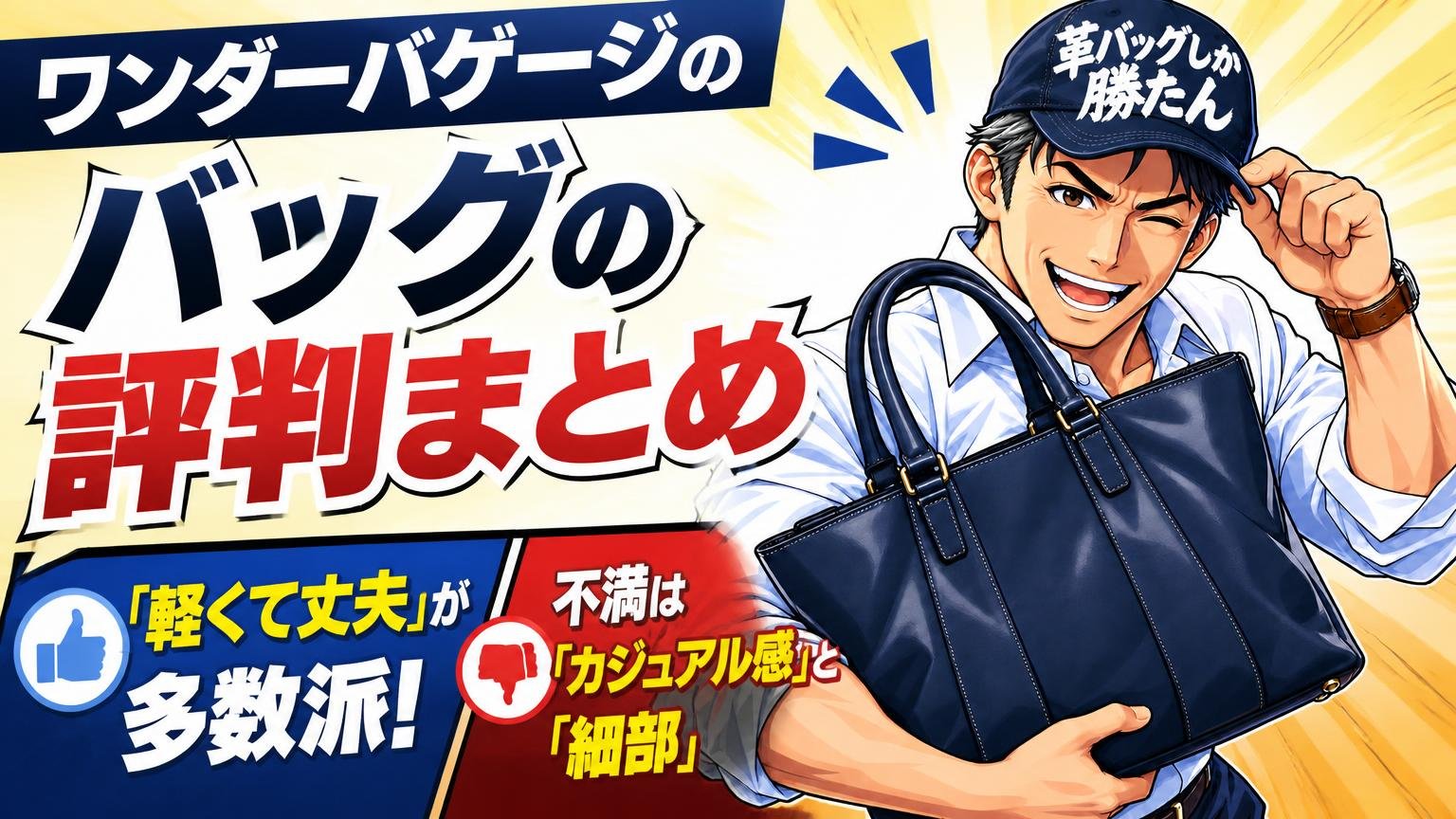 ワンダーバゲージのバッグの評判まとめ｜「軽くて丈夫」が多数派、不満は「カジュアル感」と「細部」