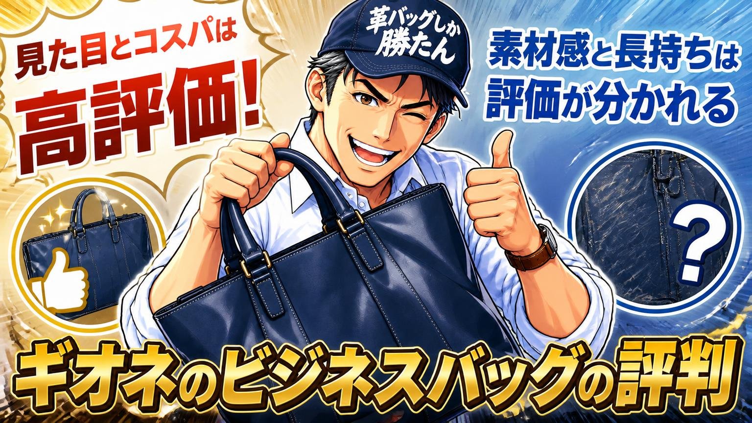 ギオネのビジネスバッグの評判は「見た目とコスパは高評価、素材感と長持ちは評価が分かれる」
