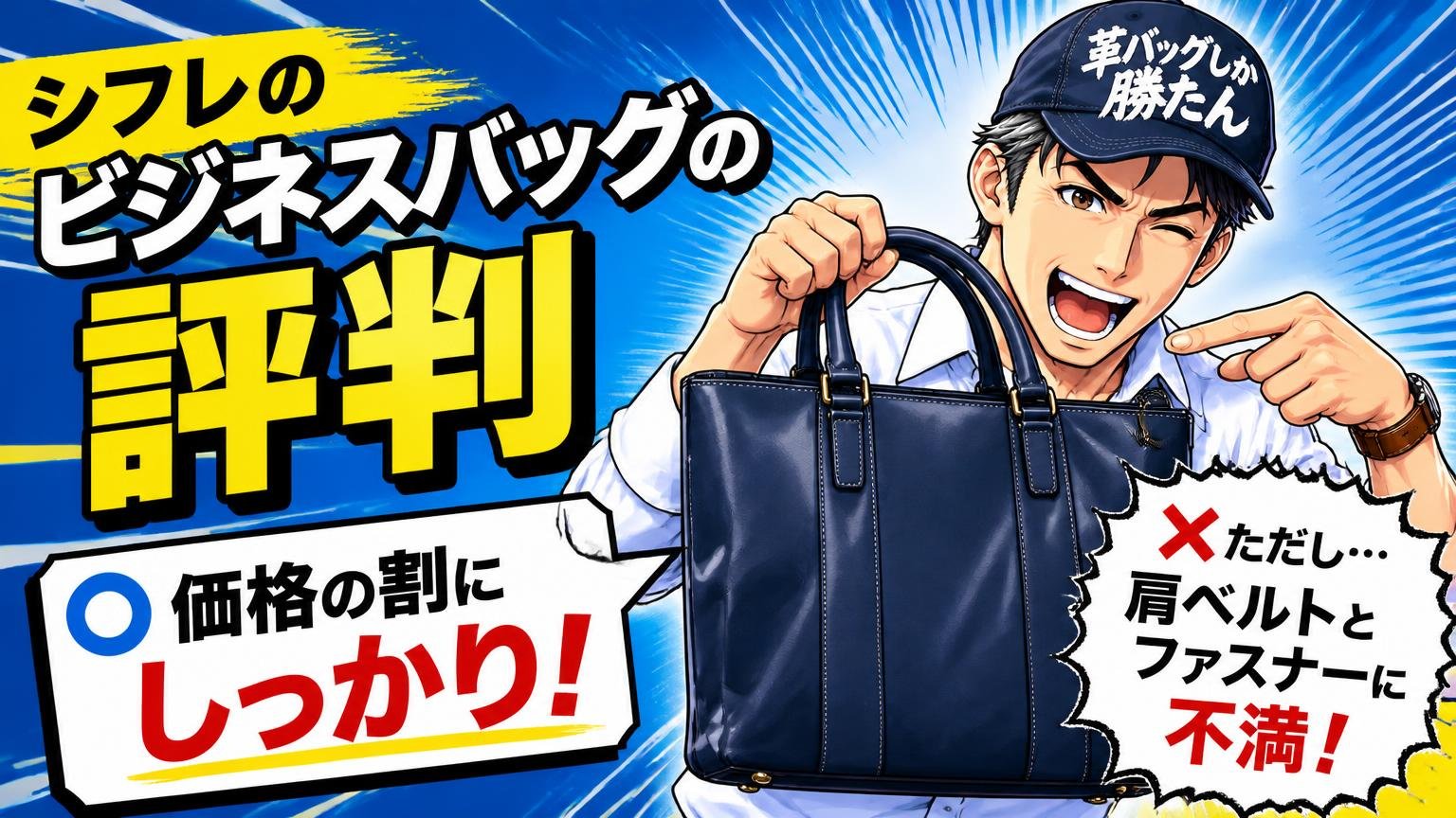 シフレのビジネスバッグの評判は「価格の割にしっかり、ただし肩ベルトとファスナーに不満」