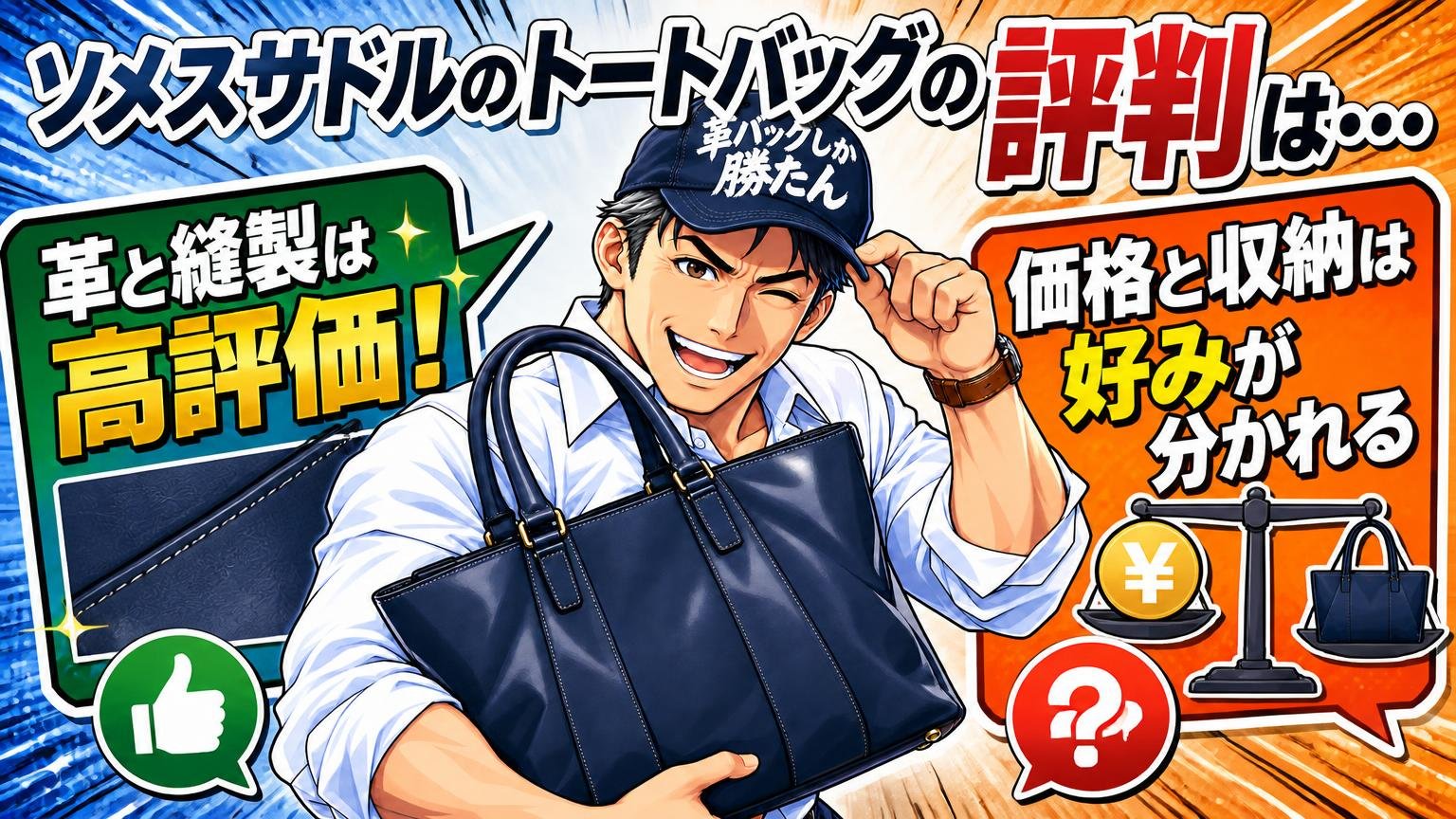 ソメスサドルのトートバッグの評判は「革と縫製は高評価、価格と収納は好みが分かれる」