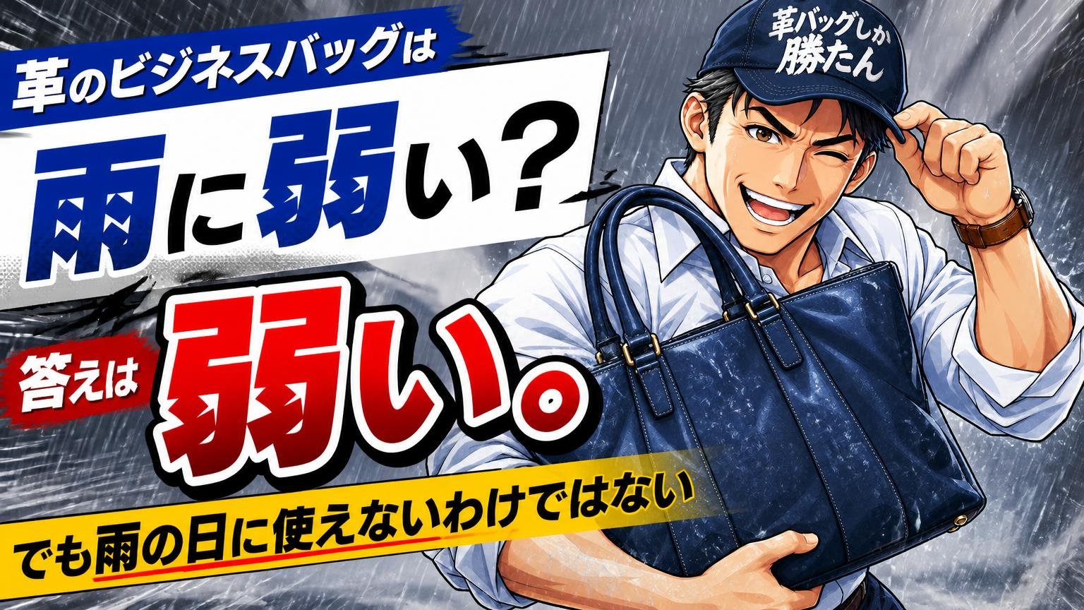 革のビジネスバッグは雨に弱い？答えは「弱い。でも雨の日に使えないわけではない」