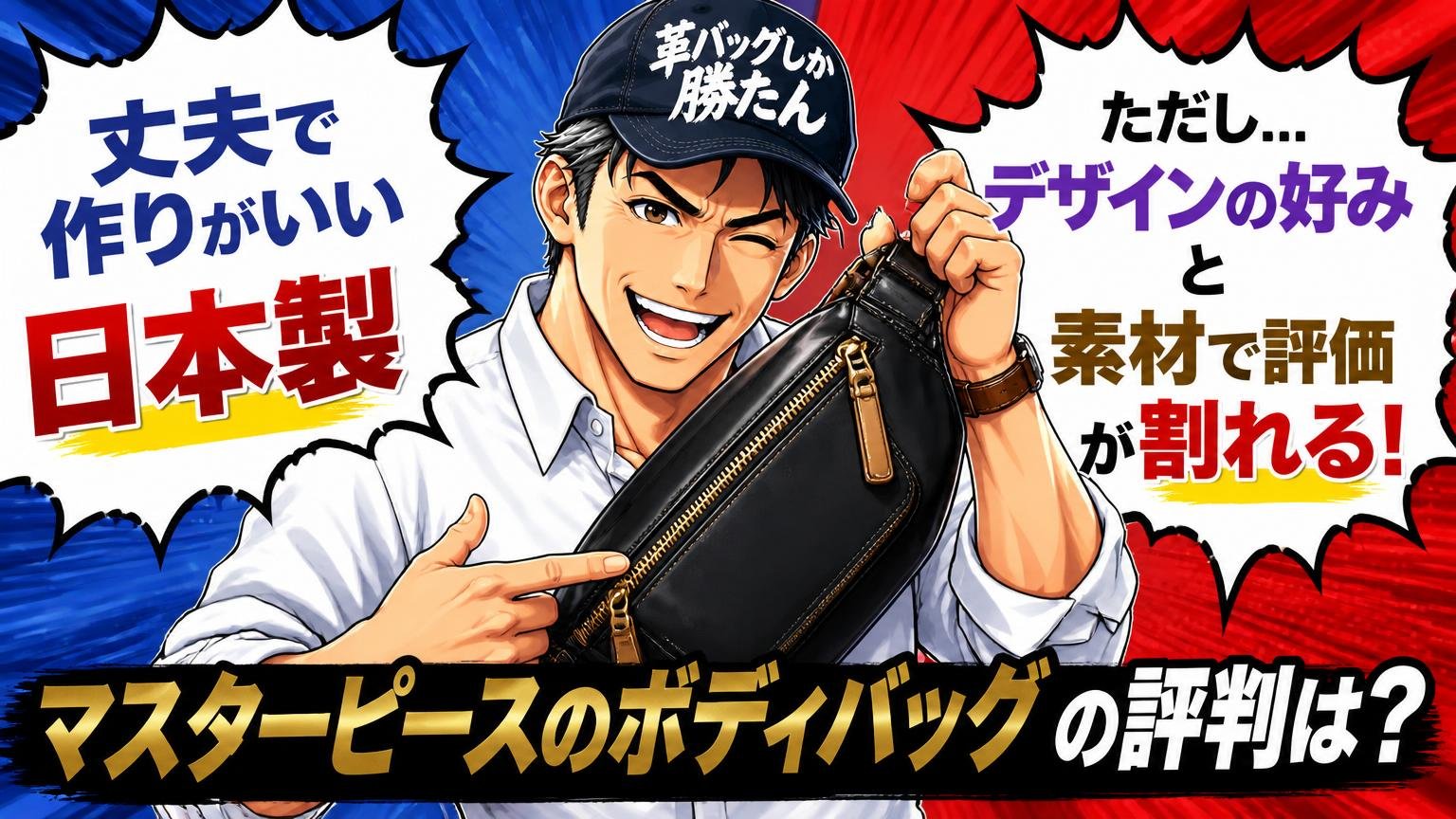 マスターピースのボディバッグの評判は「丈夫で作りがいい日本製」｜ただしデザインの好みと素材で評価が割れる