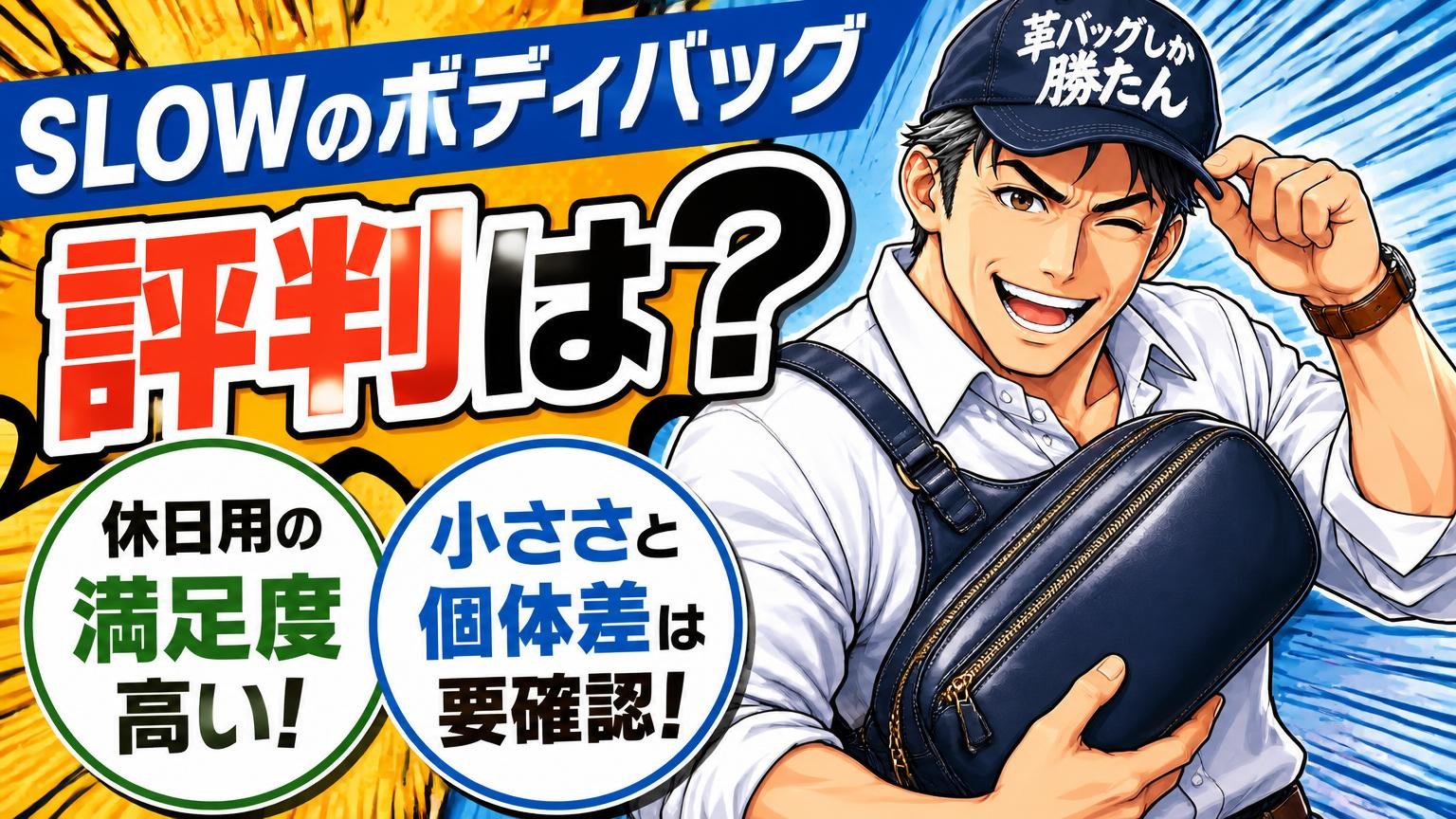SLOW(スロウ)のボディバッグの評判は？休日用の革バッグとして満足度は高いが「小ささ」と「個体差」は要確認