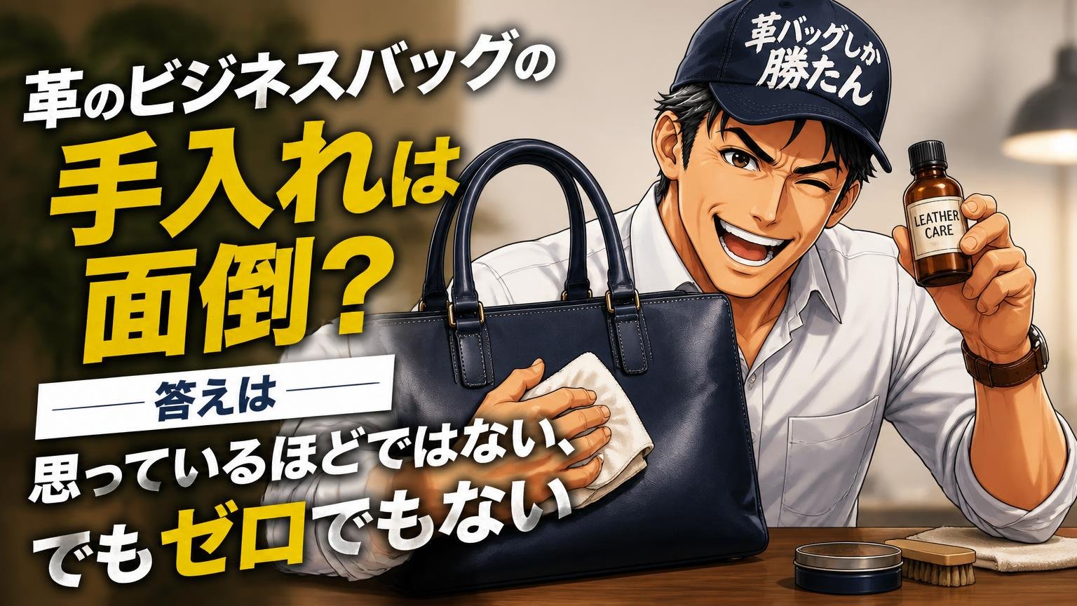 革のビジネスバッグの手入れは面倒？答えは「思っているほどではない、でもゼロでもない」