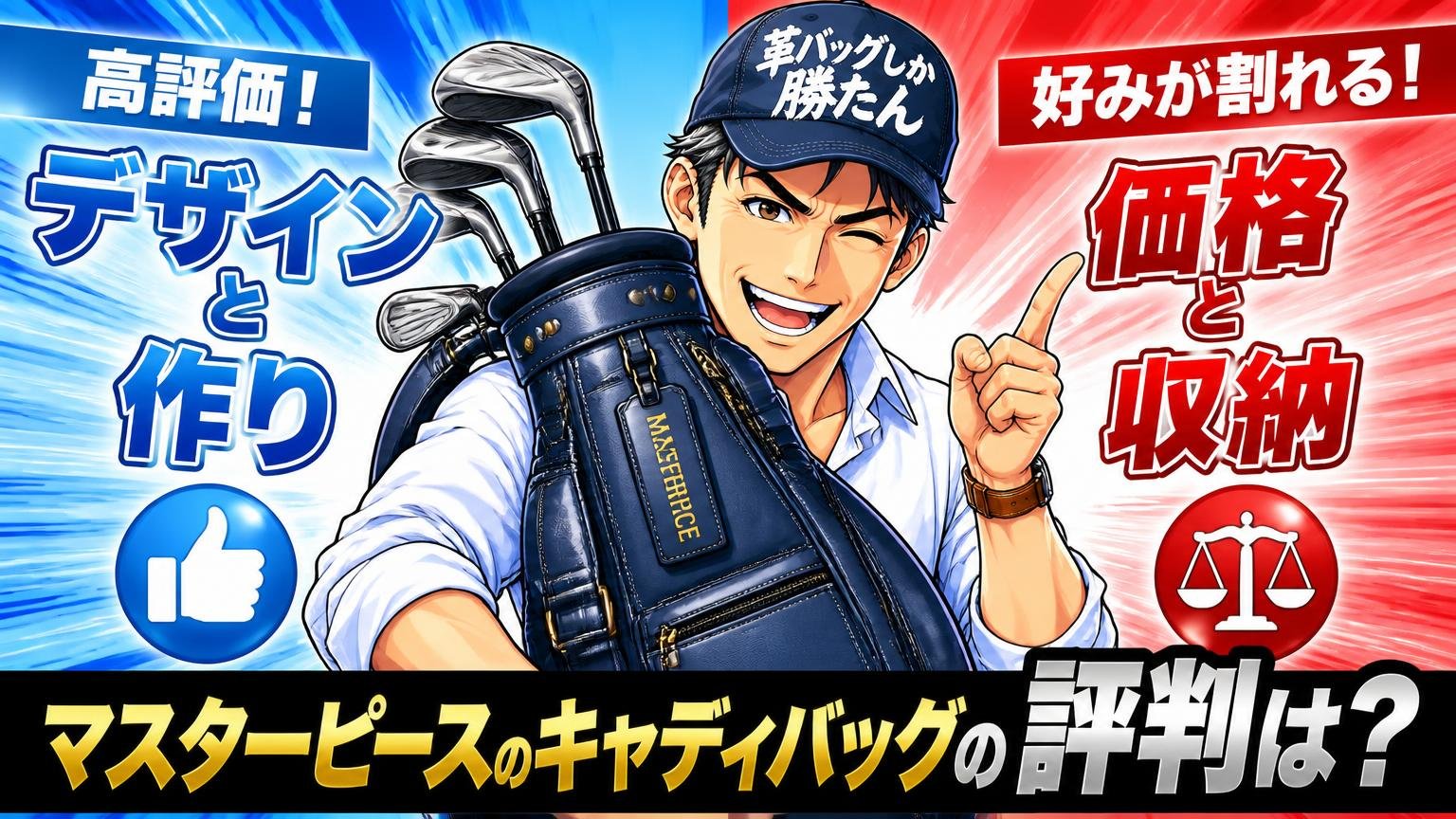 マスターピースのキャディバッグの評判は「デザインと作りは高評価、価格と収納の好みで割れる」