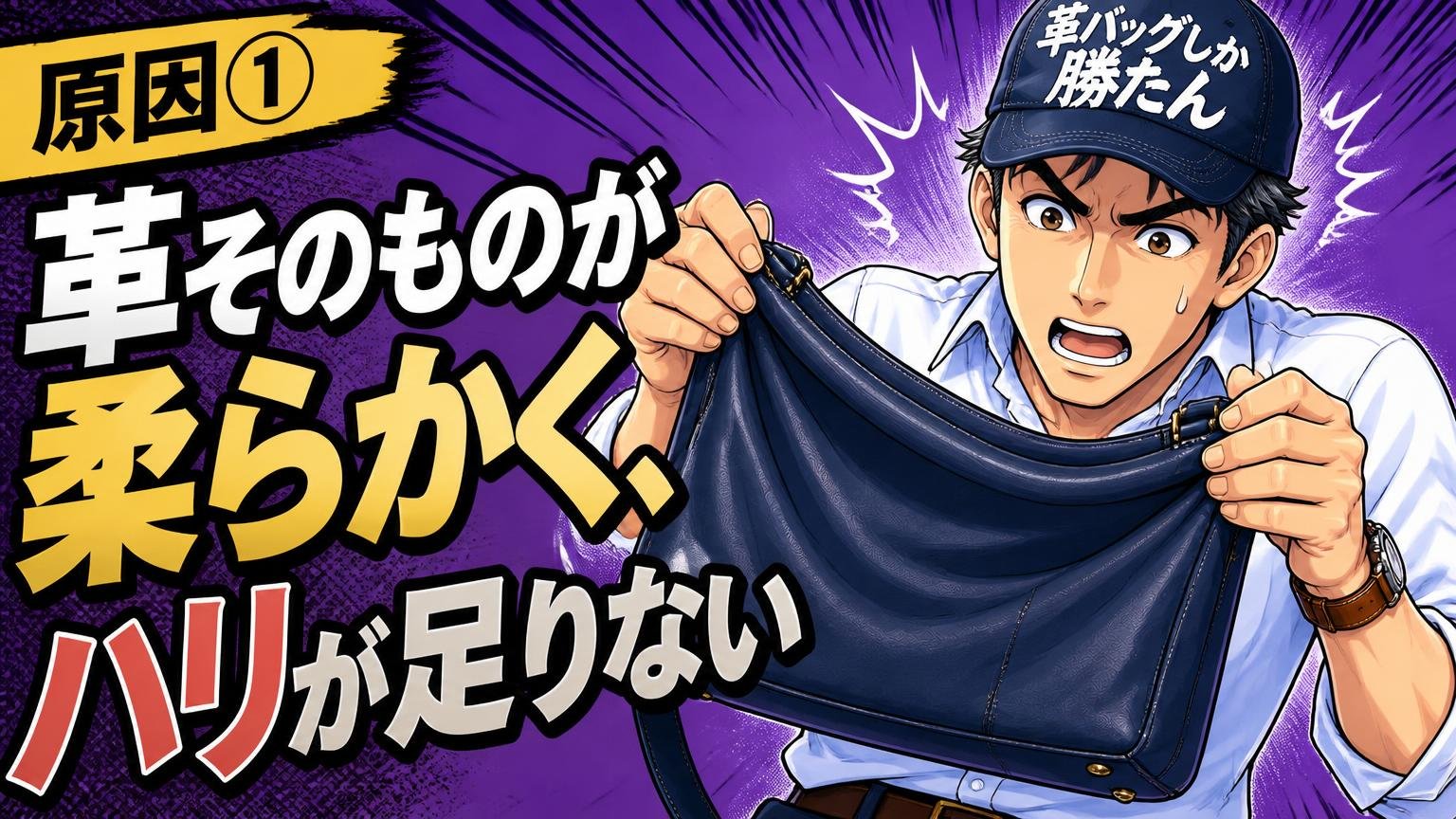 原因① 革そのものが柔らかく、ハリが足りない