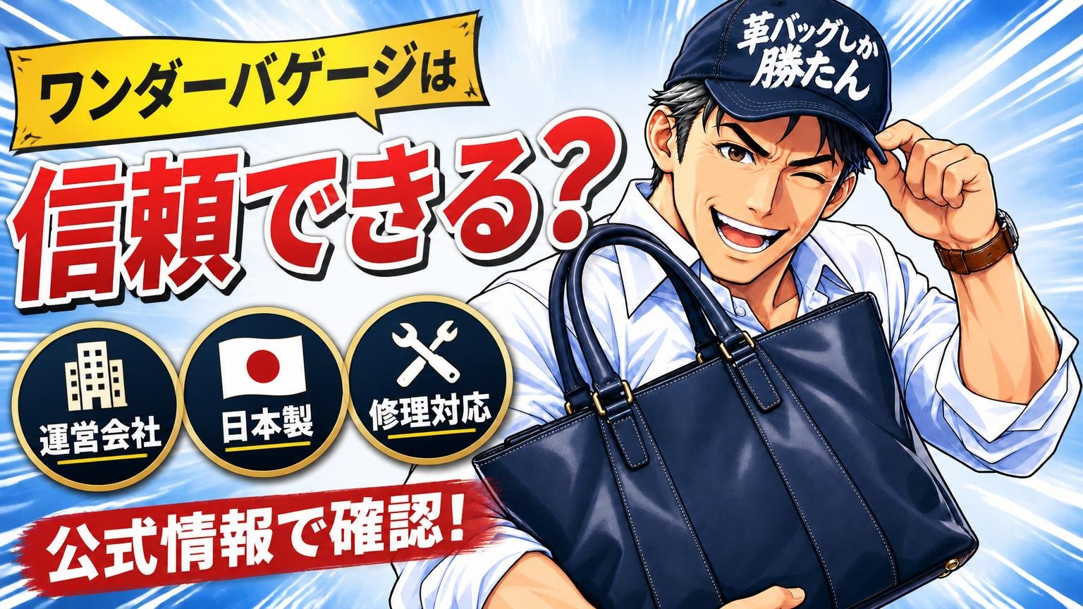 ワンダーバゲージは信頼できる？運営会社・日本製・修理対応を公式情報で確認