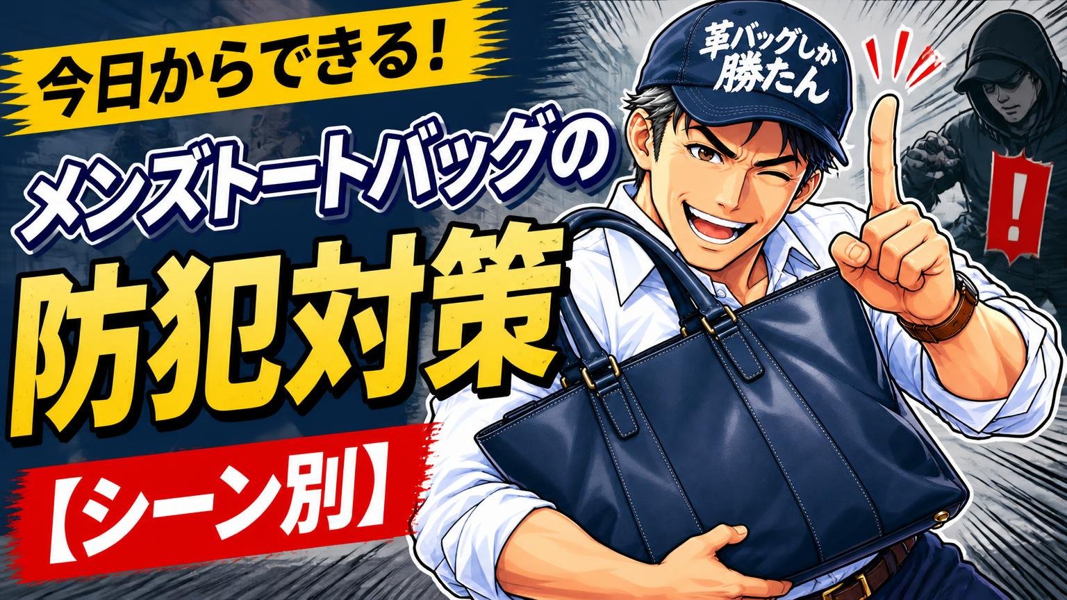 今日からできるメンズトートバッグの防犯対策【シーン別】