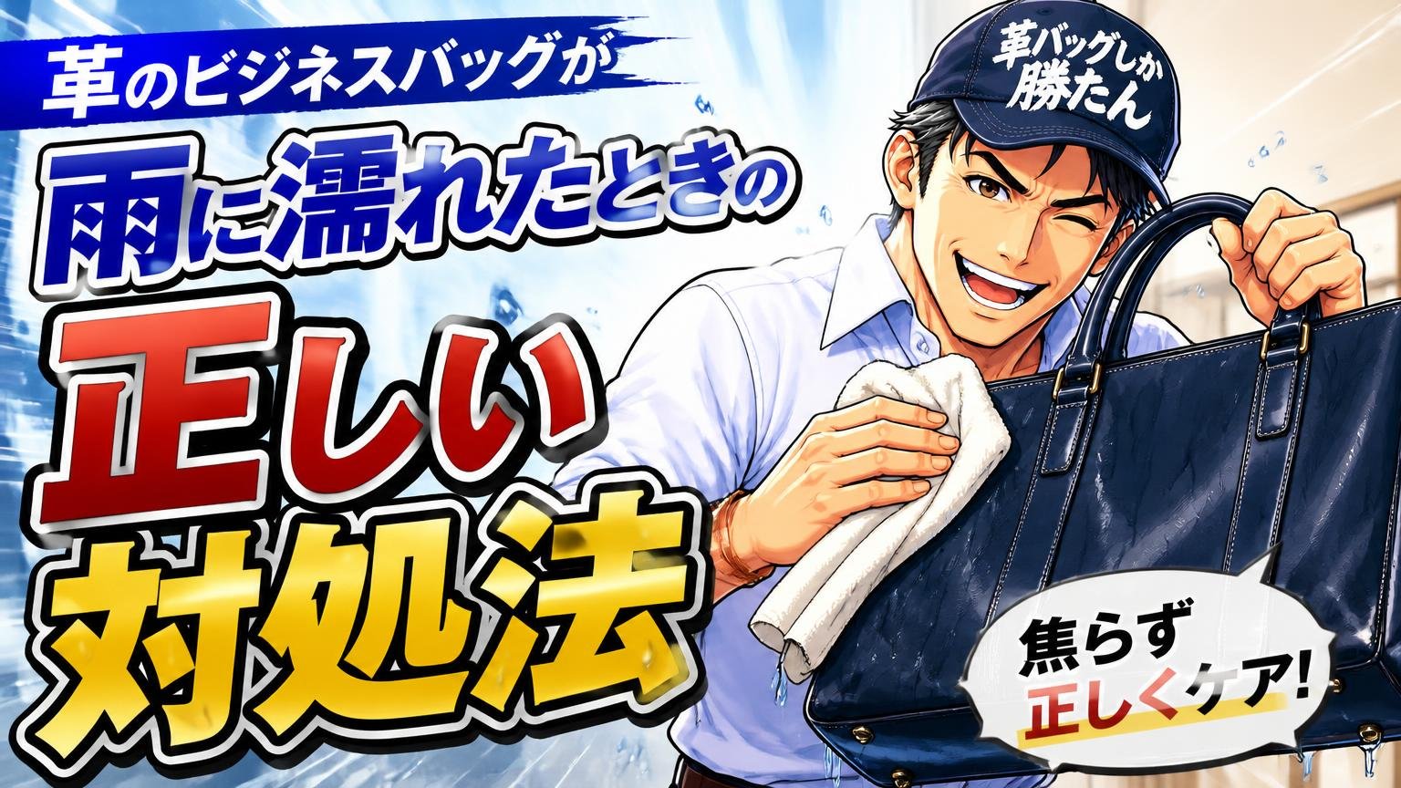 革のビジネスバッグが雨に濡れたときの正しい対処法