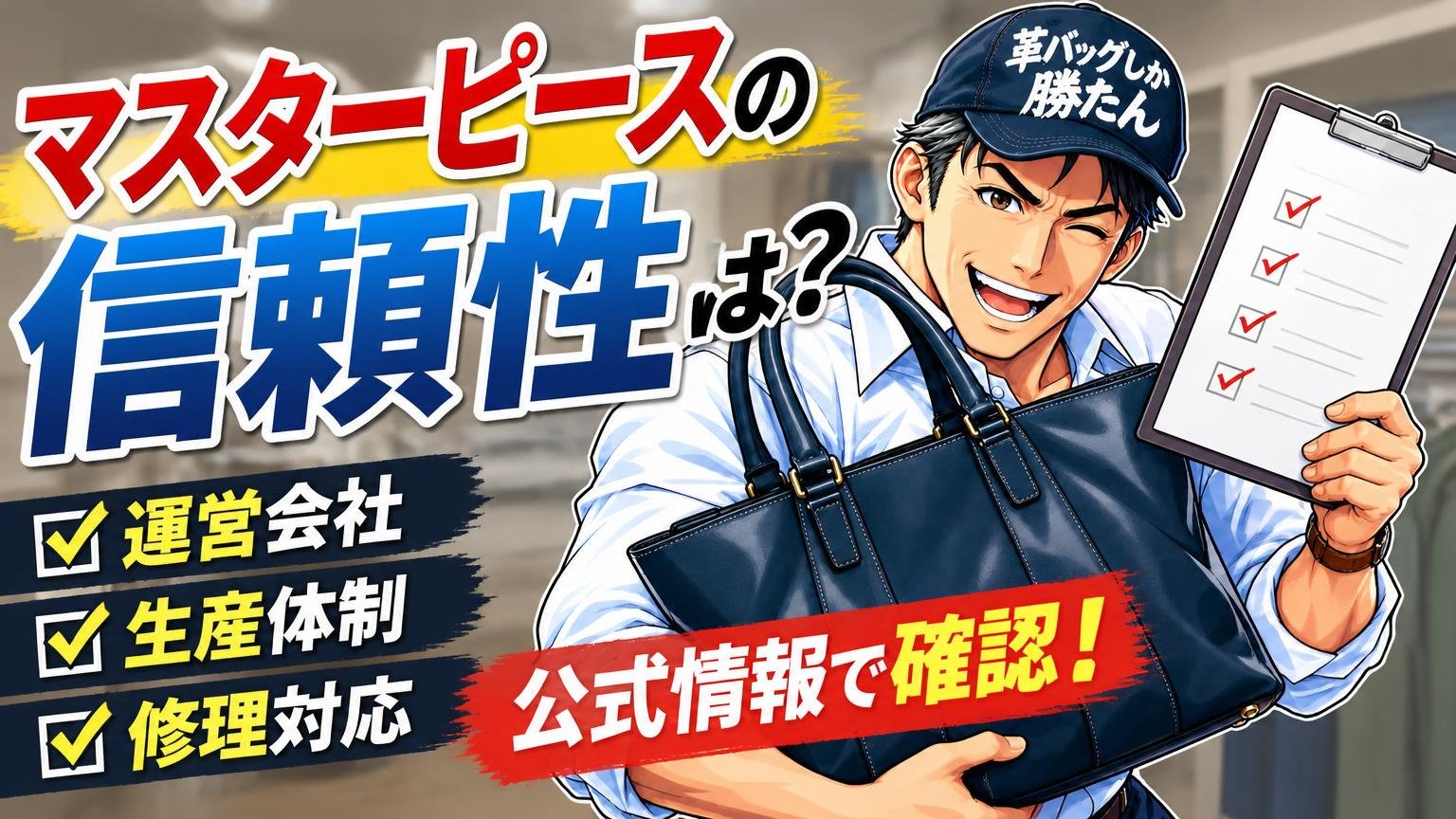 マスターピースの信頼性は?運営会社・生産体制・修理対応を公式情報で確認