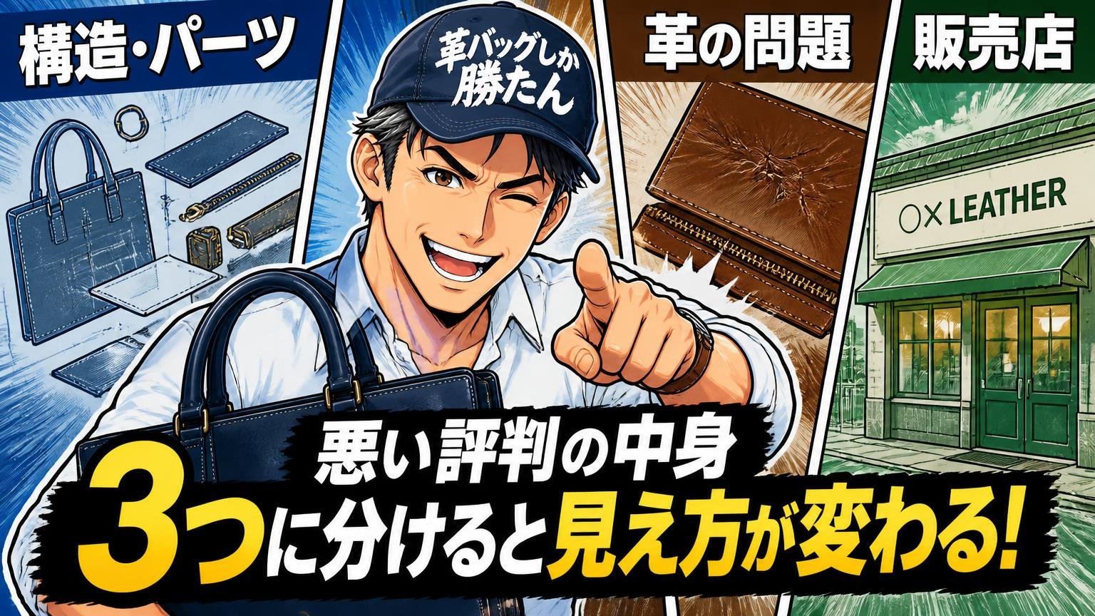 悪い評判の中身：「構造・パーツ」「革の問題」「販売店」の3つに分けると見え方が変わる