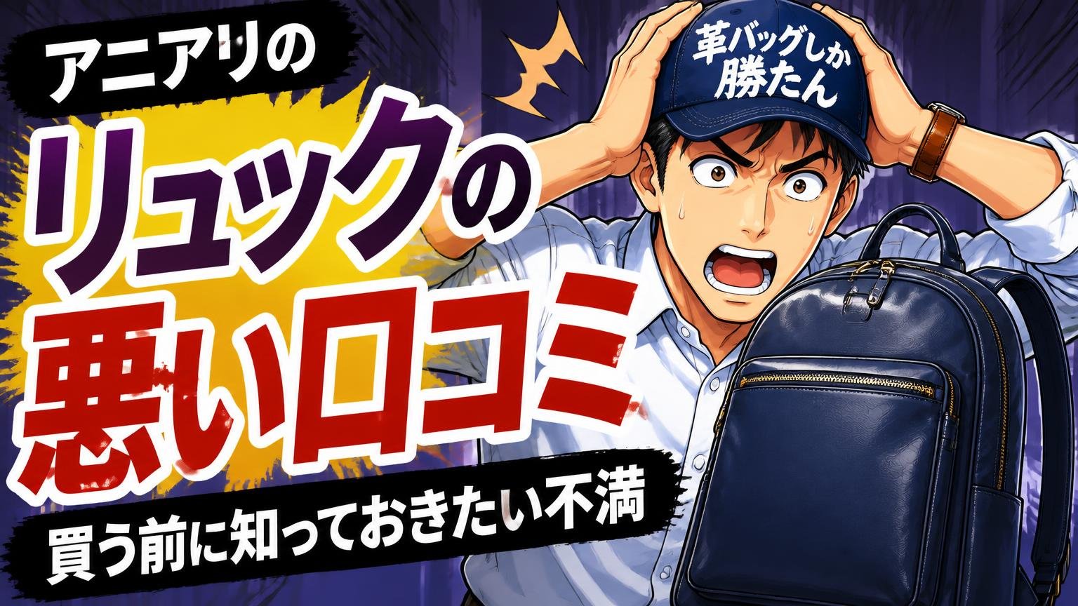 アニアリのリュックの悪い口コミ｜買う前に知っておきたい不満