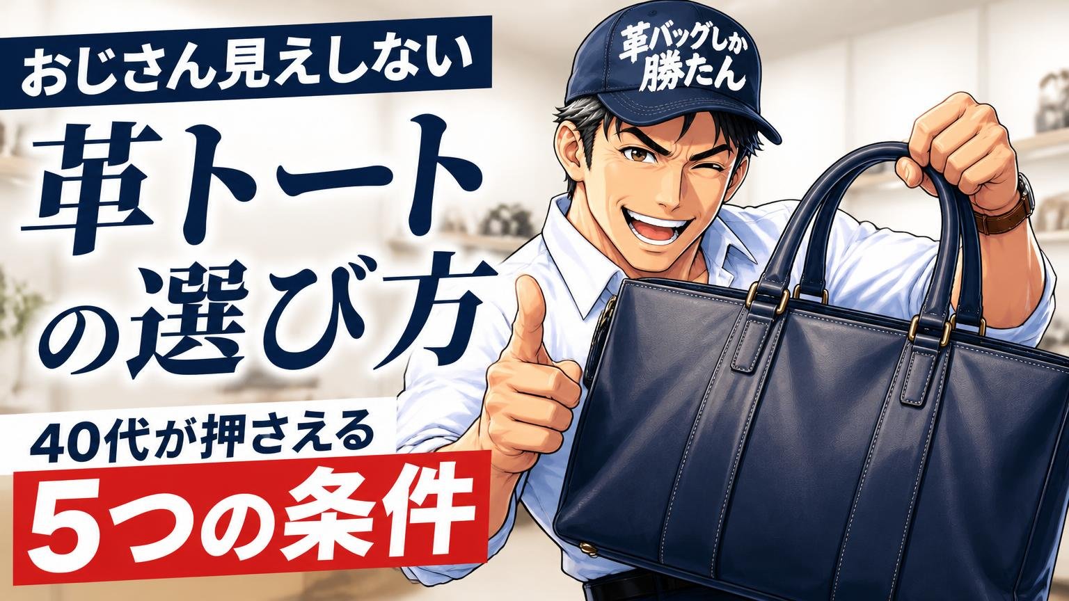 おじさん見えしない革トートの選び方｜40代が押さえる5つの条件
