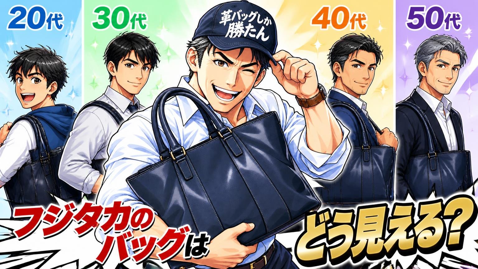 【年代別】フジタカのバッグはどう見える？