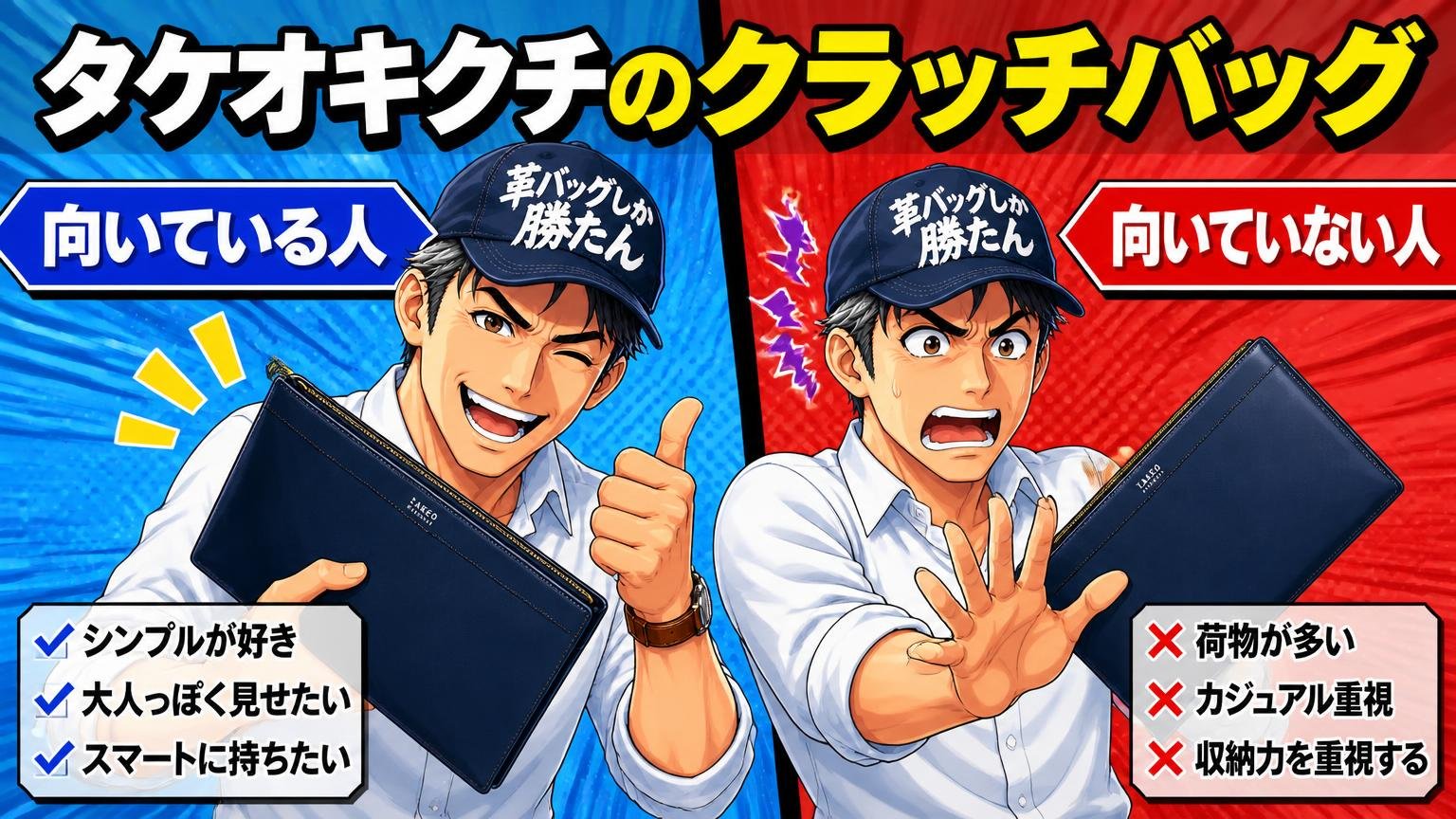 タケオキクチのクラッチバッグが向いている人・向いていない人