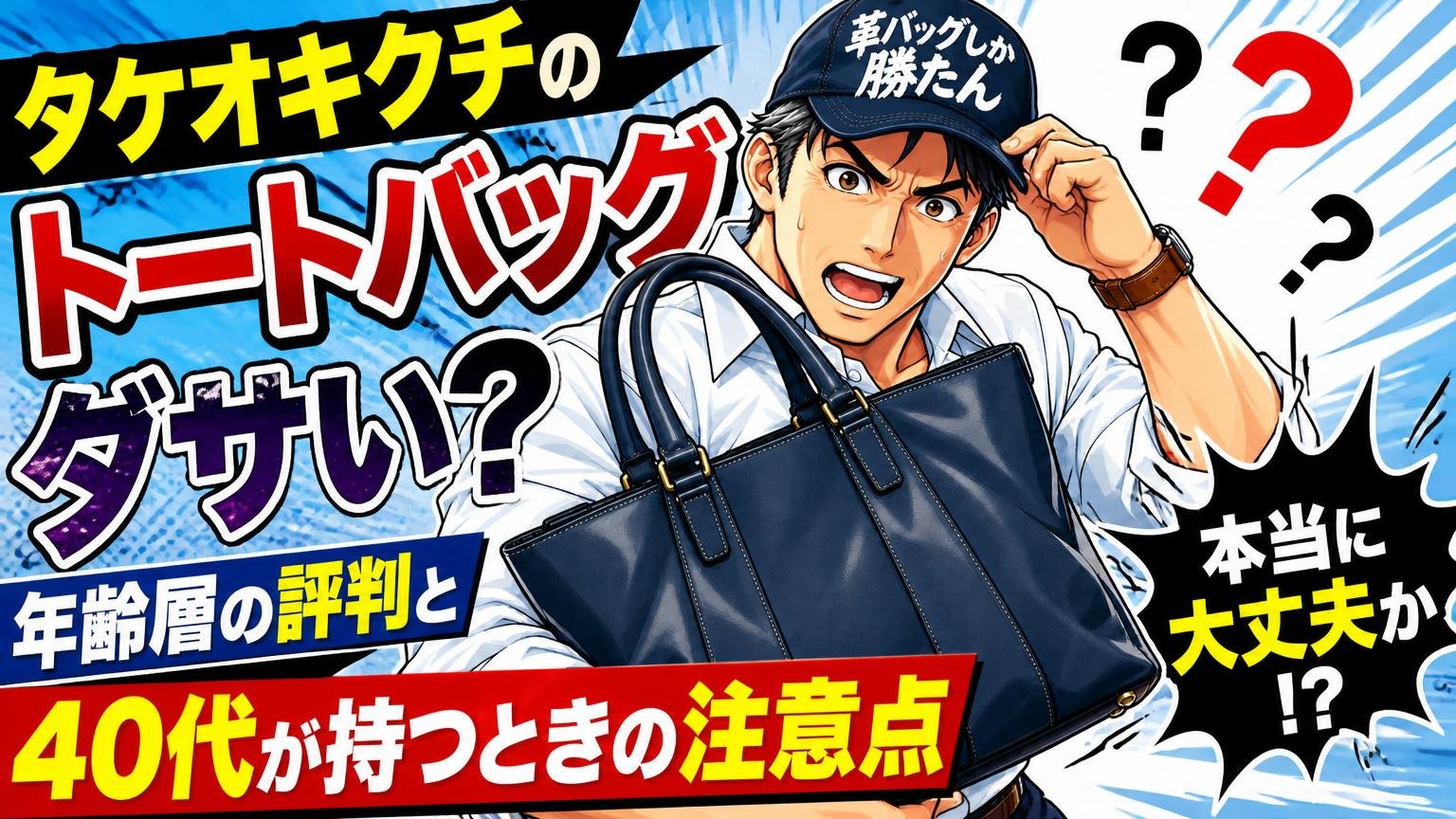 タケオキクチのトートバッグはダサい?年齢層の評判と40代が持つときの注意点