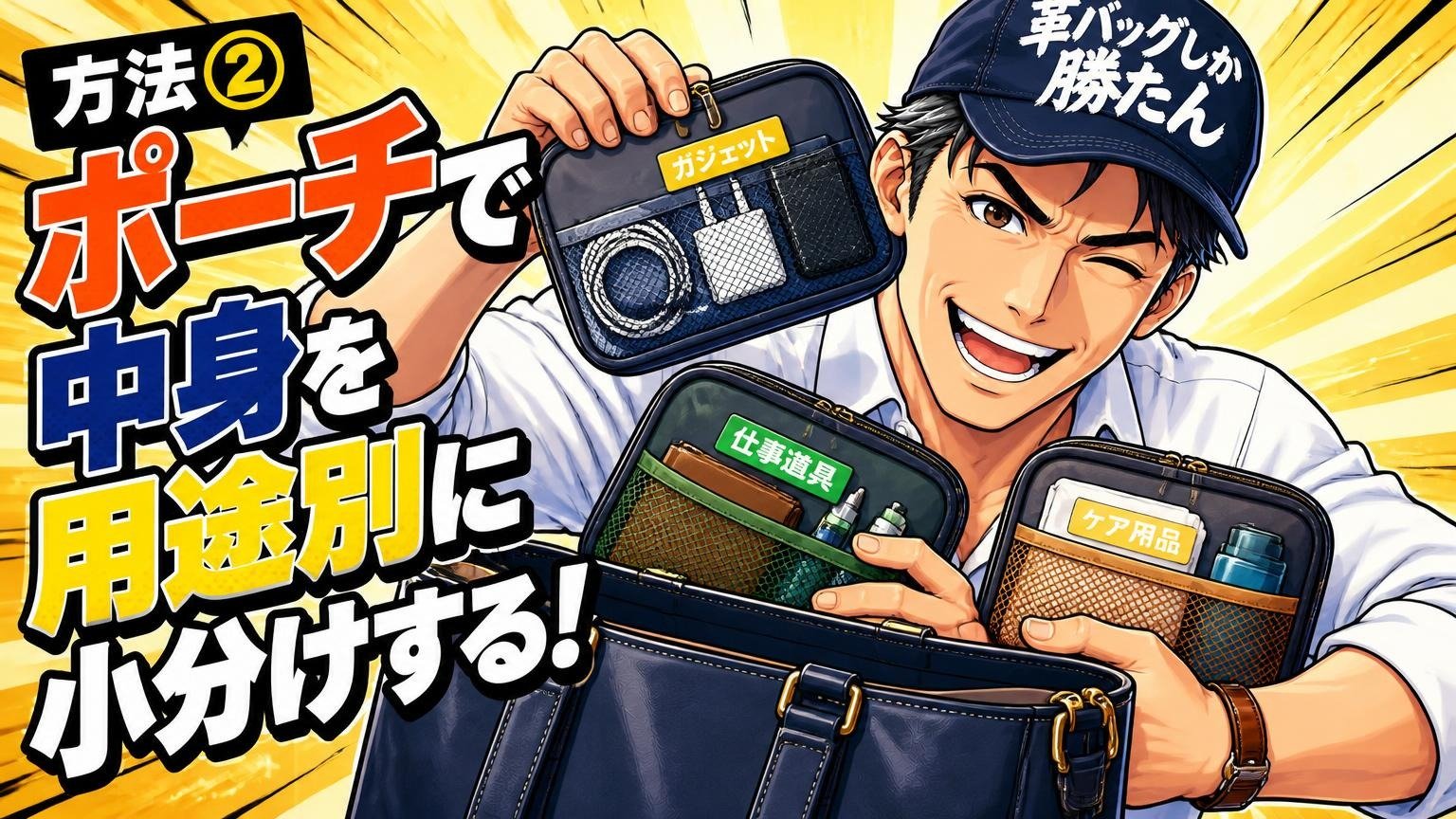 方法②ポーチで中身を用途別に小分けする