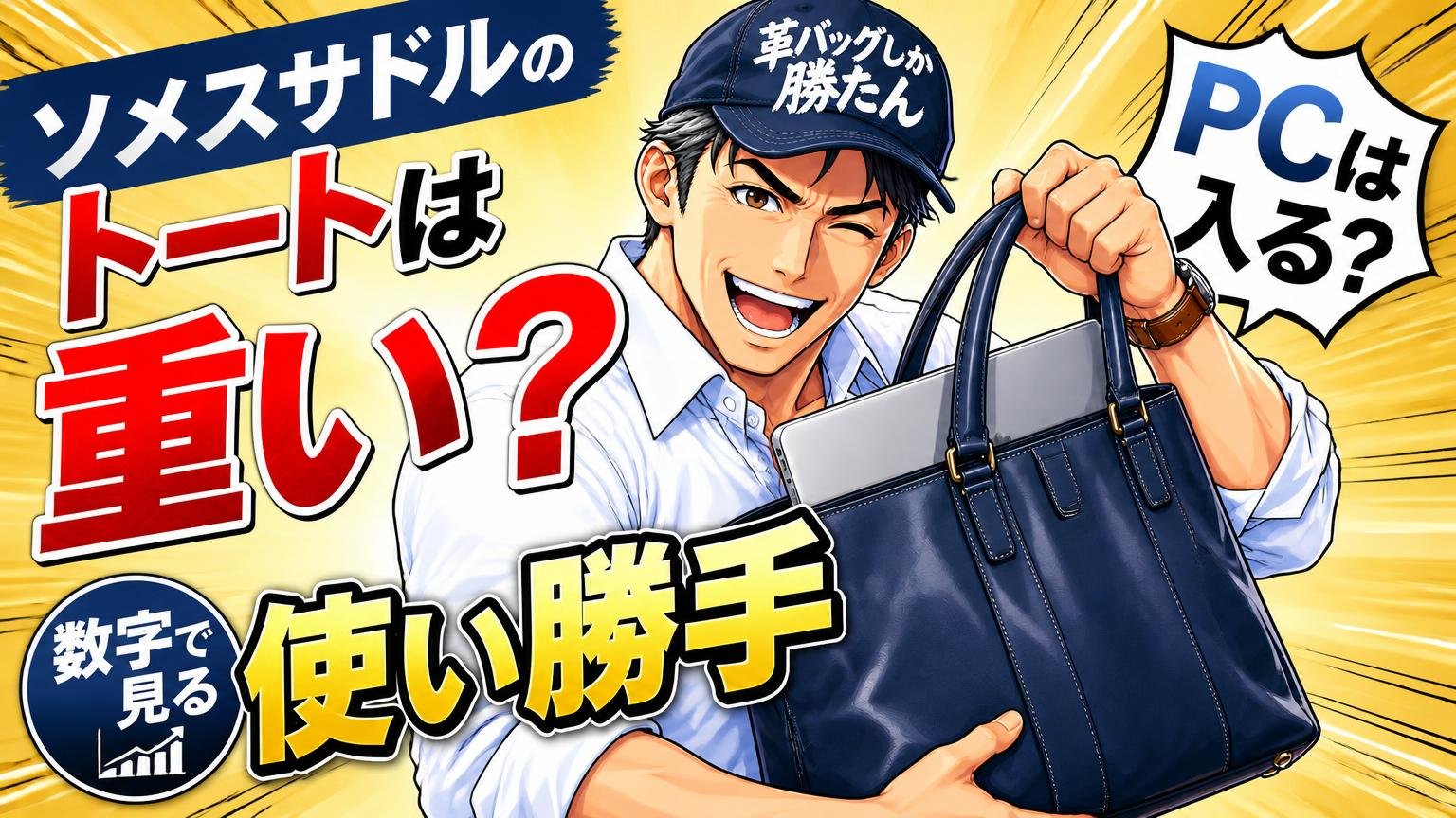ソメスサドルのトートは重い？PCは入る？数字で見る使い勝手