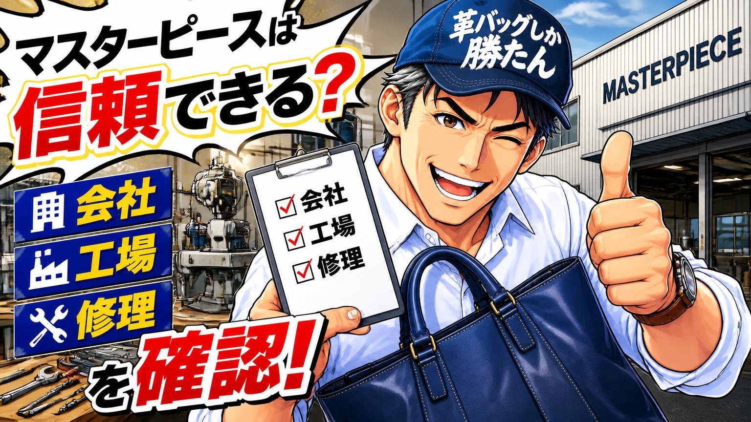 マスターピースは信頼できる？会社・工場・修理を確認