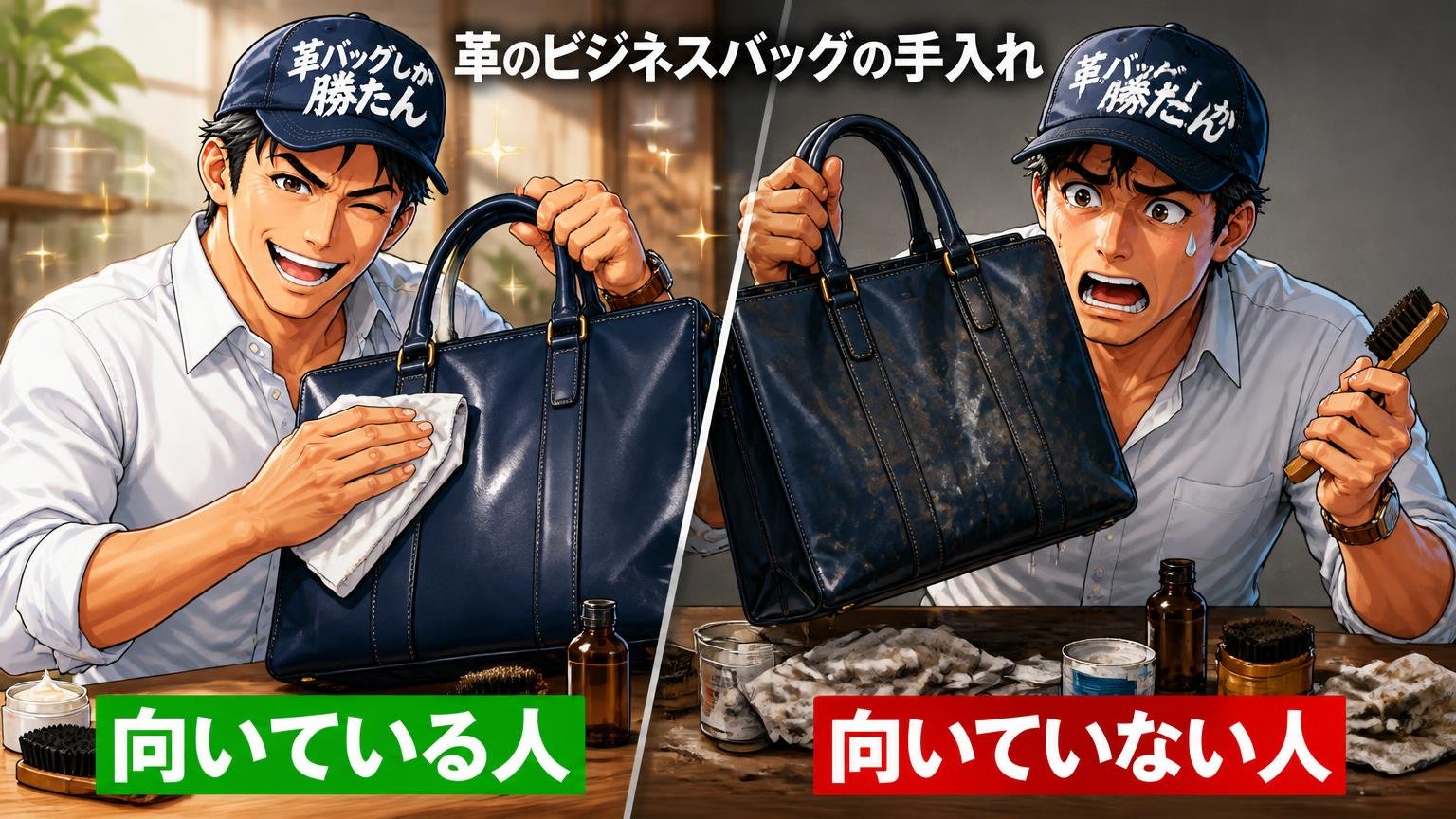 革のビジネスバッグの手入れが「向いている人・向いていない人」