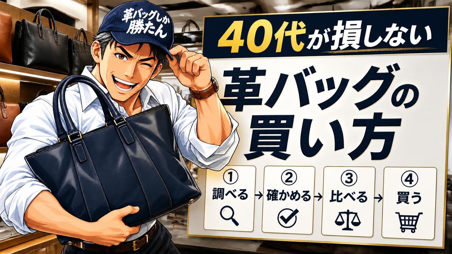 40代が損しない革バッグの買い方|「調べる→確かめる→比べる→買う」の4ステップ
