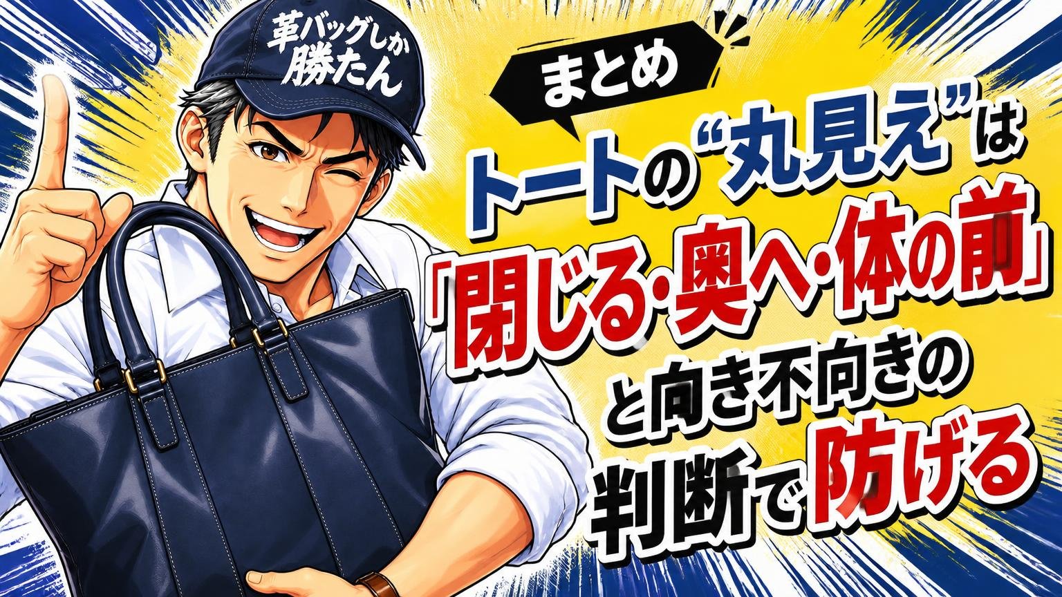 まとめ｜トートの"丸見え"は「閉じる・奥へ・体の前」と向き不向きの判断で防げる