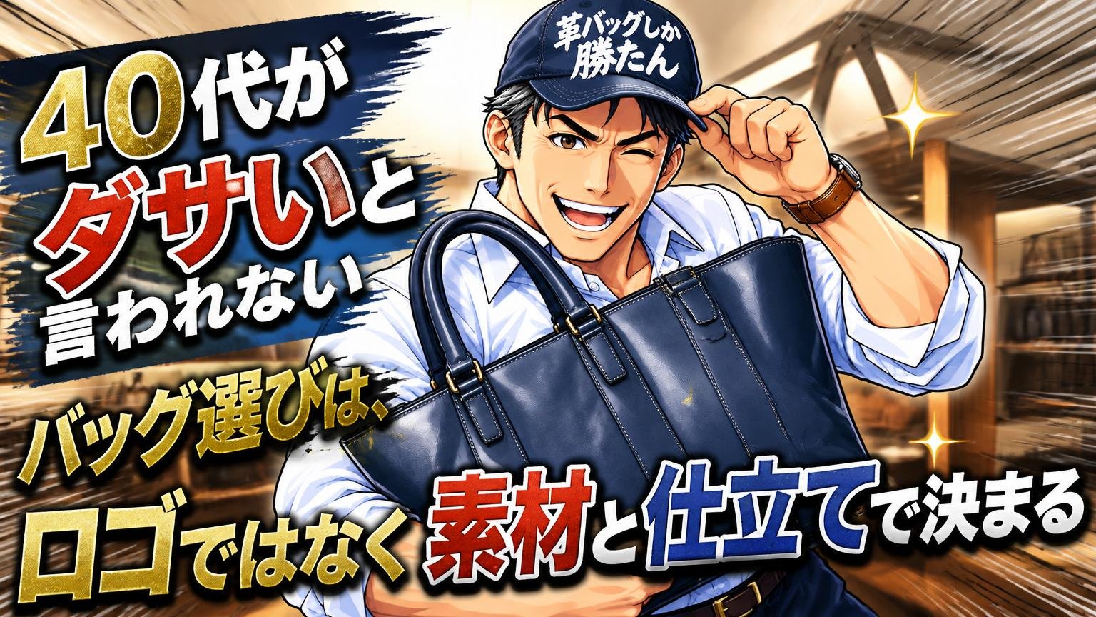 40代が「ダサい」と言われないバッグ選びは、ロゴではなく素材と仕立てで決まる