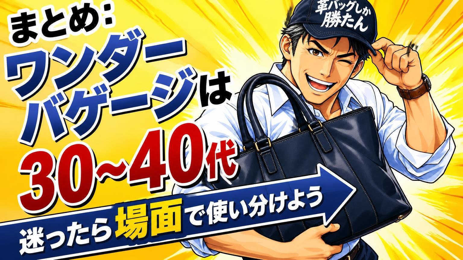 まとめ：ワンダーバゲージは30〜40代中心。迷ったら「場面」で使い分けよう