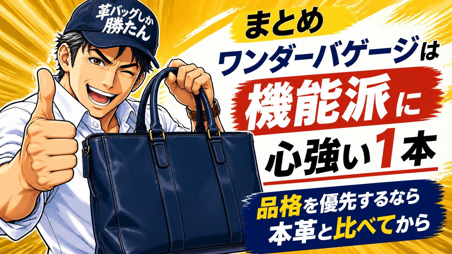 まとめ｜ワンダーバゲージは「機能派」に心強い1本、品格を優先するなら本革と比べてから
