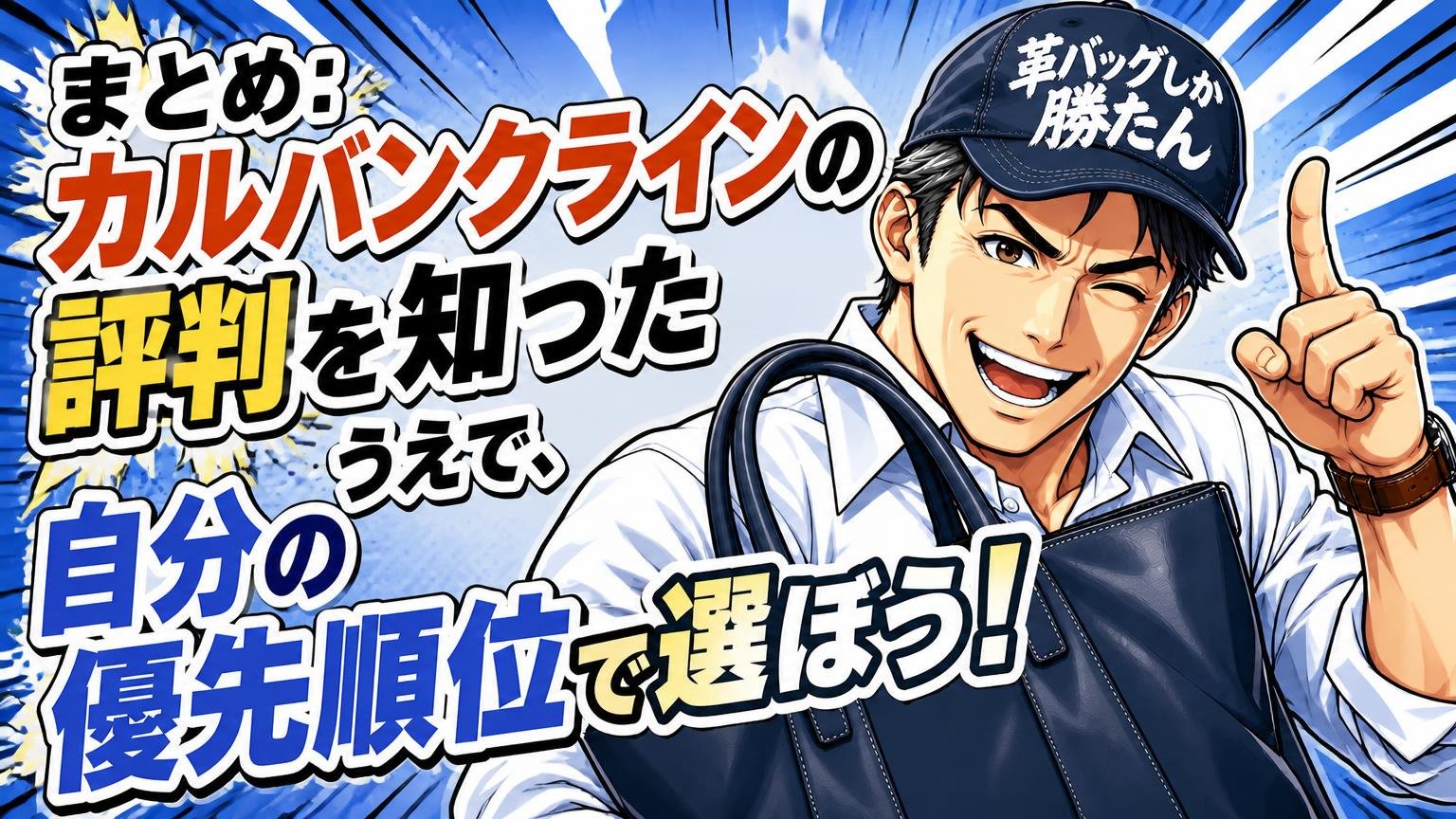 まとめ：カルバンクラインの評判を知ったうえで、自分の優先順位で選ぼう