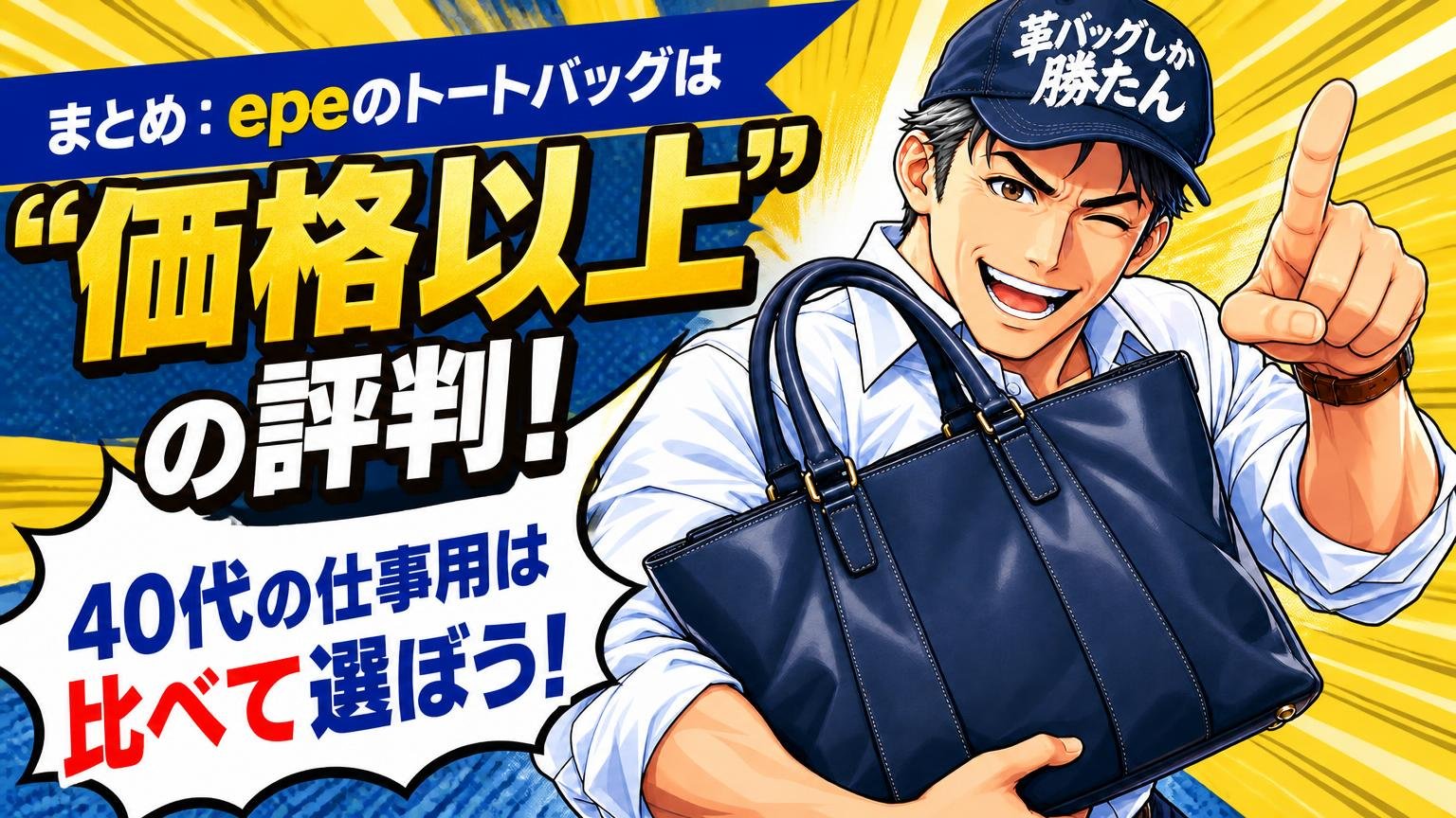まとめ：epeのトートバッグは「価格以上」の評判、40代の仕事用は比べて選ぼう