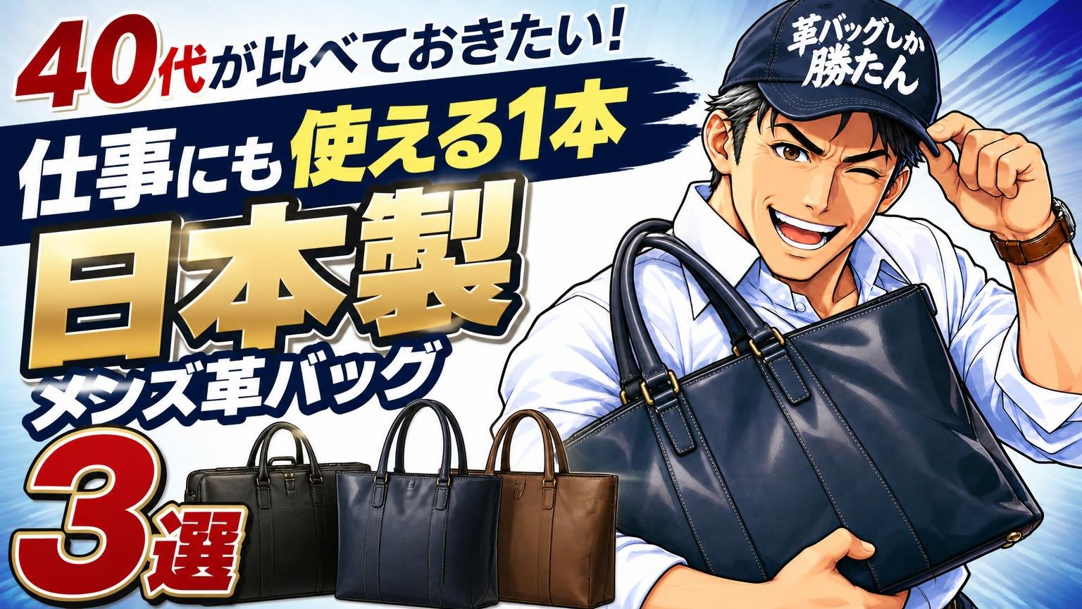 休日用だけでなく「仕事にも使える1本」が欲しい40代が比べておきたい、日本製のメンズ革バッグブランド3選