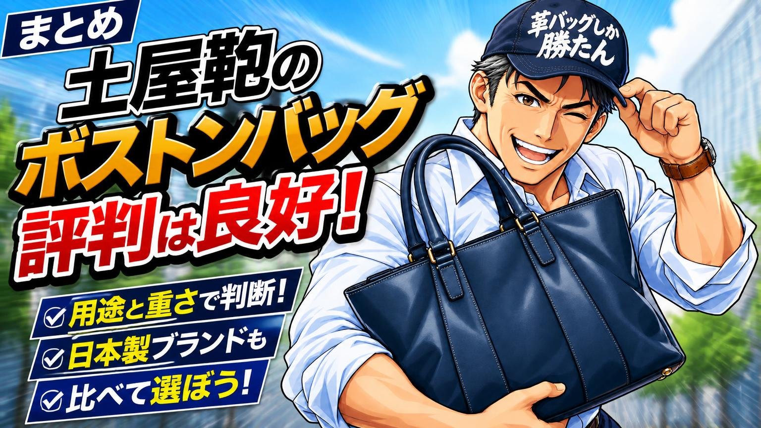 まとめ｜土屋鞄のボストンバッグの評判は良好！用途と重さで判断し、日本製ブランドも比べて選ぼう