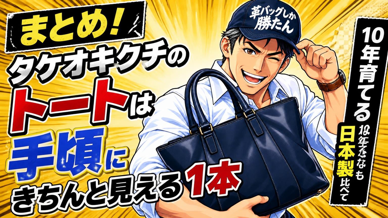 まとめ|タケオキクチのトートは「手頃にきちんと見える1本」。10年育てるなら日本製も比べて