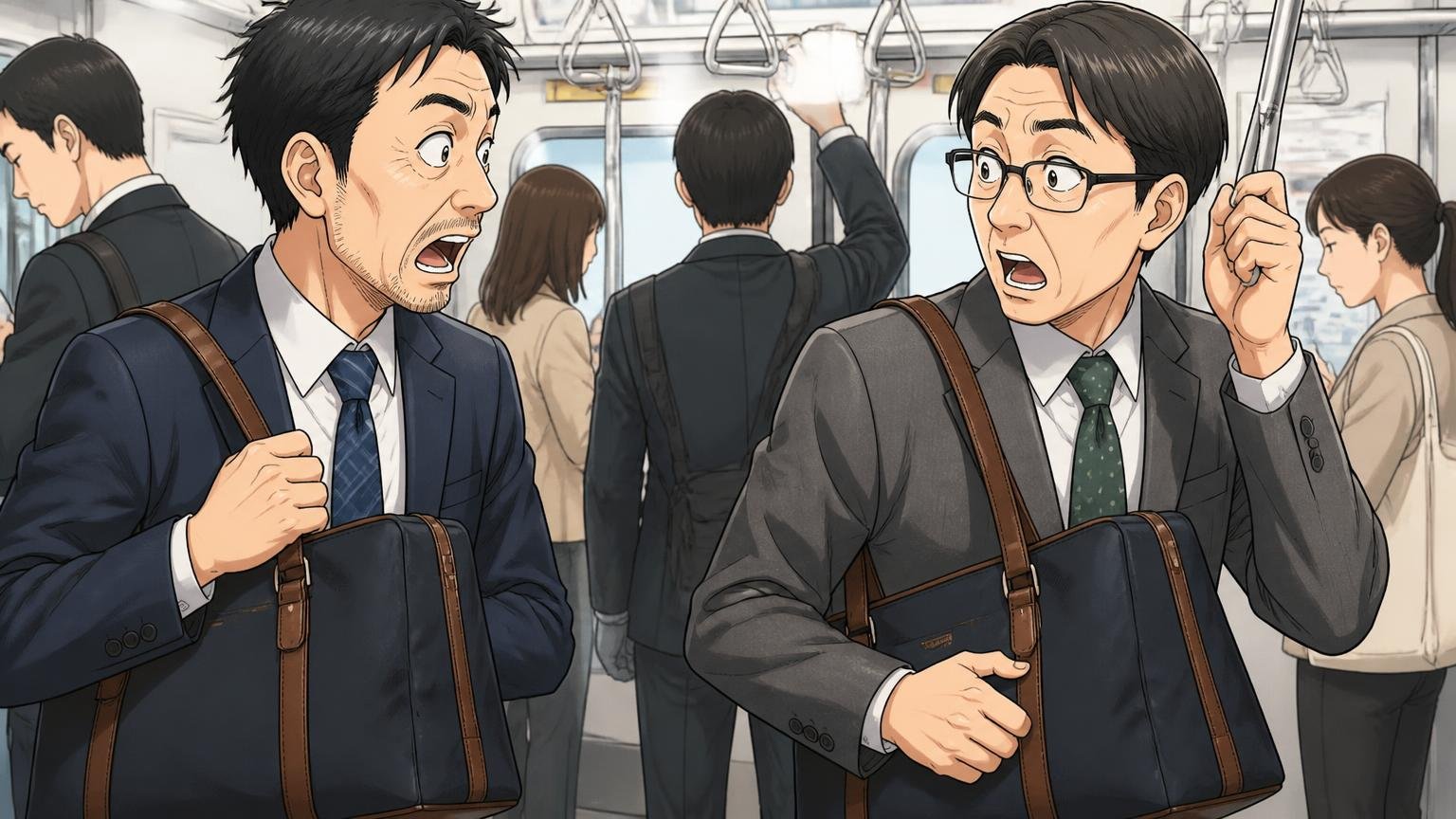 「おじさんっぽい」イメージの正体と、実際の年齢層 通勤電車の車内で同じブランドのバッグを持つ人に気づき驚く40代男性2人